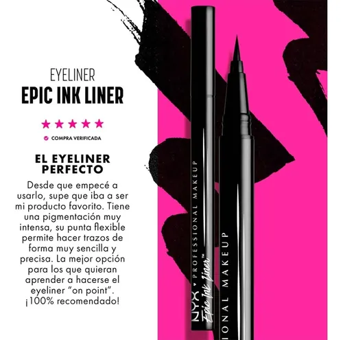 Nyx Epic Ink Liner Tono Negro Delineador Líquido Larga Durac