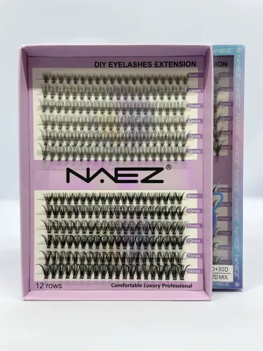 Set Pestañas Postiza Naez 0.07d 12 Filas Extensiones 20p 30p
