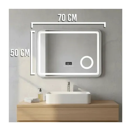 Espejo Led Baño Rectangular 50×70 Bluetooth Desempañador