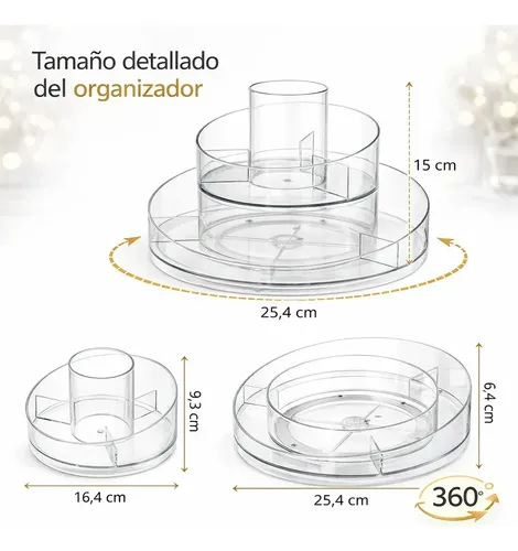 Soporte Organizador Giratorio Maquillaje Crema 360 Acrílico