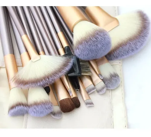 Set 24 Brochas Pinceles Maquillaje Premium Con Estuche