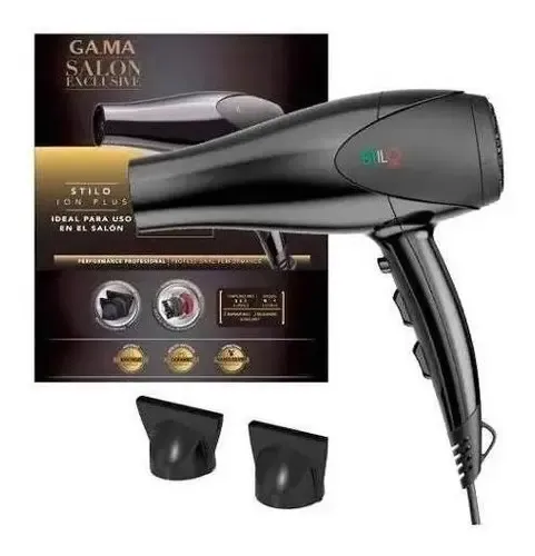 Secador De Pelo Gama Stilo Ion Plus 2200w Salon Profesional Color Negro