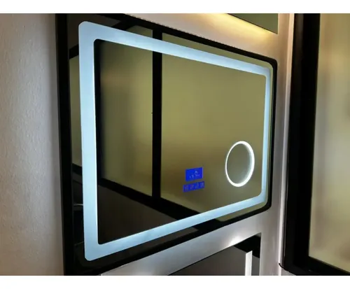 Espejo Rectangular Parlantes 50×70 Led Smart Lupa Desempañan