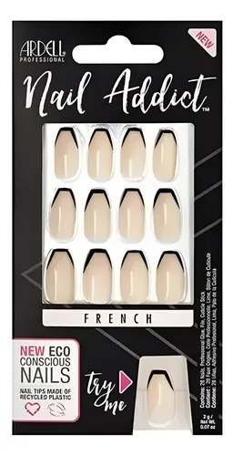 Uñas Nail Addict Ecco French Noir Ardell