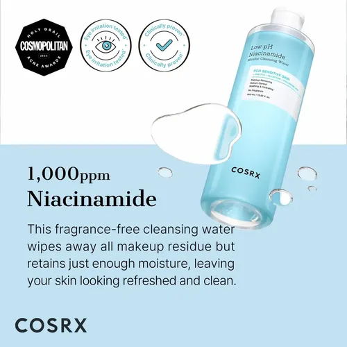* Agua Limpiadora Micelar Cosrex De Bajo Ph Con Niacinamida