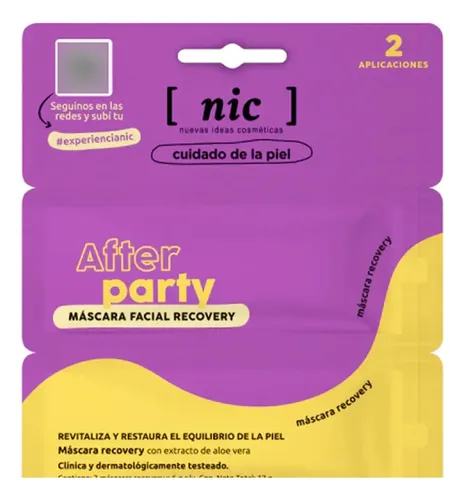 Nic After Party Mascara Facial Recovery X2 Aplicaciones 12gr Tipo De Piel Normal
