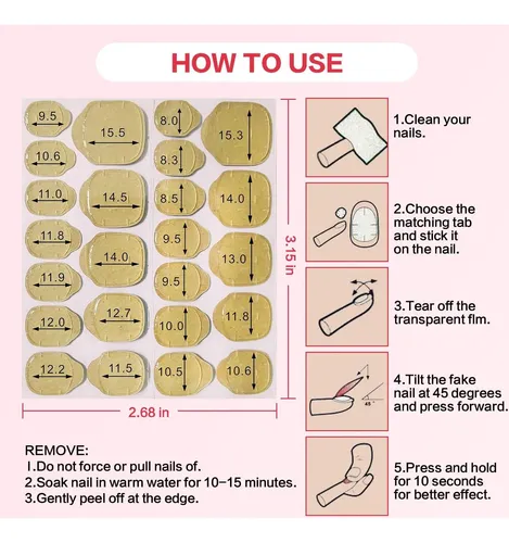 Pegamento Para Uñas Postizas Curvlife, 50 Hojas