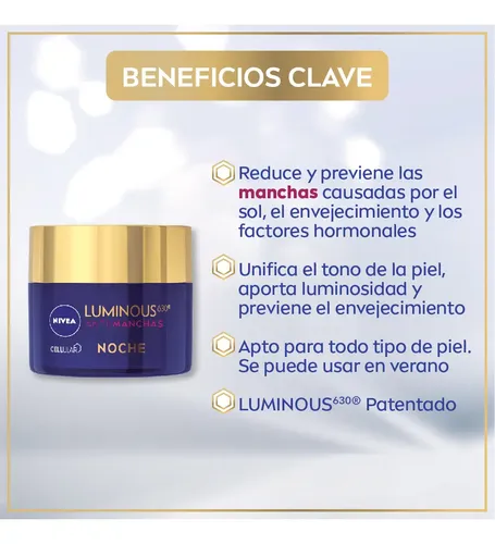 Crema Facial Antimanchas De Noche Nivea Luminous630 X 50 Ml