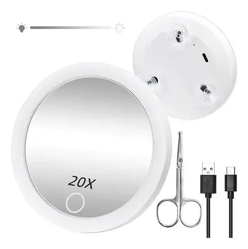 Espejo Compacto Con Luz Led Natural Y Aumento