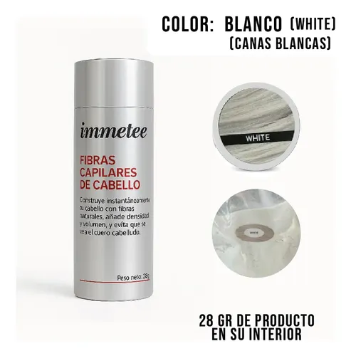 Fibras Capilares Blanco Frasco 28g Immetee Liquidación!