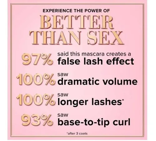 Máscara de pestañas Too Faced Better Than Sex 4.8ml Voluminizadora Rosa