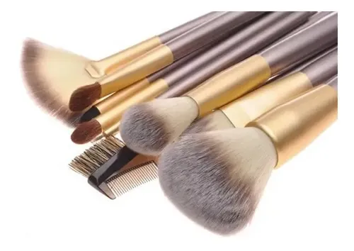 Elegante Set 24 Brochas Profesionales Naturales Y Sintéticos