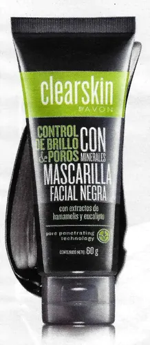 Clearskin Avon Mascarilla Facial Negra Control Brillo/poros Tipo de piel Grasa