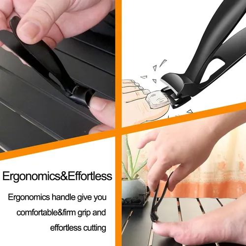 Cortauñas Para Uñas Gruesas, De Acero Inoxidable Negro