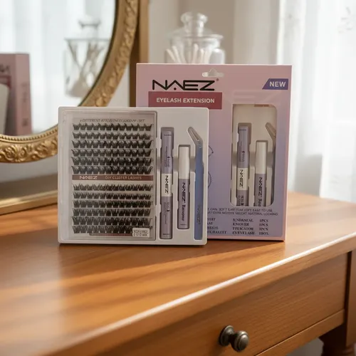 Set Pestañas Postizas Naez Cluster Mix Adhesivo Sellador Kit
