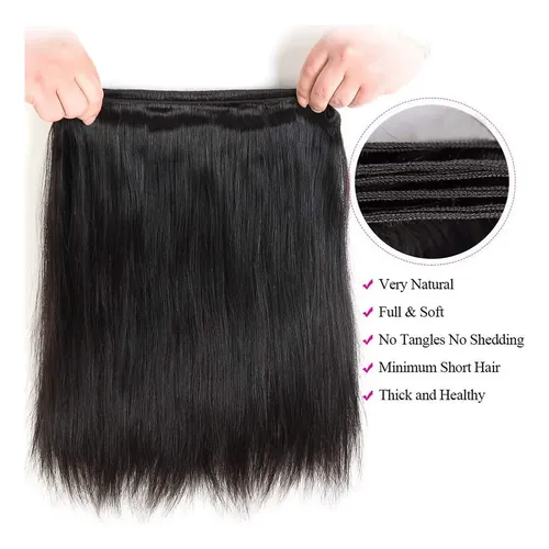 Hair Bundles Wowqueen Brazilian Lacio, 10 A 30-40 Cm, 3 Paqu
