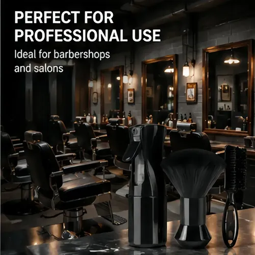 Set Barbero 3 Piezas Brocha Cepillo Y Spray Black