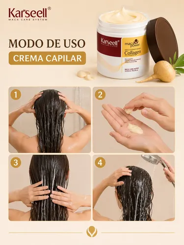 Karseell Mascarilla Capilar Colágeno X2 + Aceite Maca