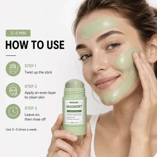 Barubt Stick De Arcilla Facial Mugwort Limpiador Todo Tipo De Piel