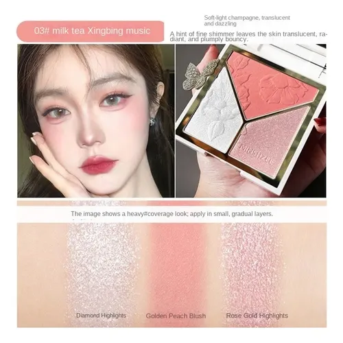 Paleta Iluminadora De Rubor Contorno 3 En 1 3 Tonos