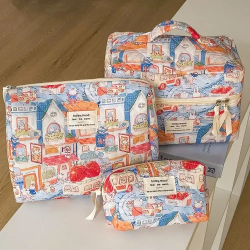 Cw Bolsa De Maquillaje Con Estampado De Animales Y Dibujos