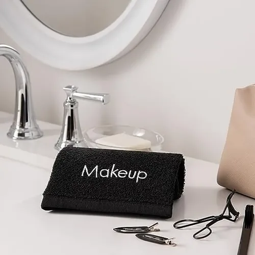 Toallas De Maquillaje Arkwright, Paquete De 6, Algodón Suave Negro