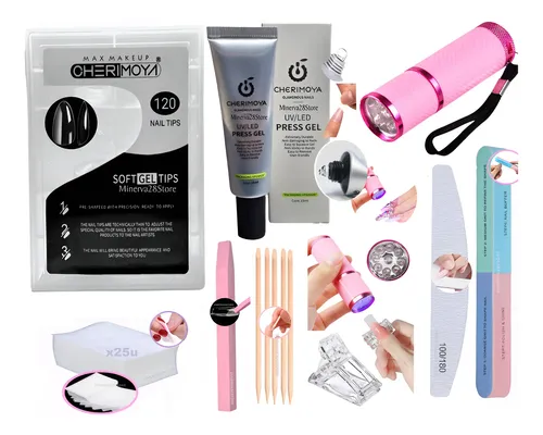 Kit Tips Soft Gel Cherimoya X120 Press Gel, Linterna