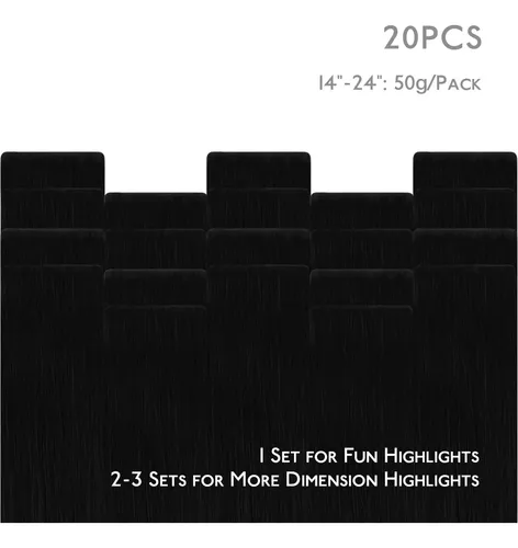 Extensiones De Cabello Humano Invisi Edge 14in 50g Jet