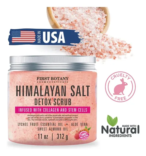 Exfoliante Corporal De Sal Himalaya First Botany Con Colágen