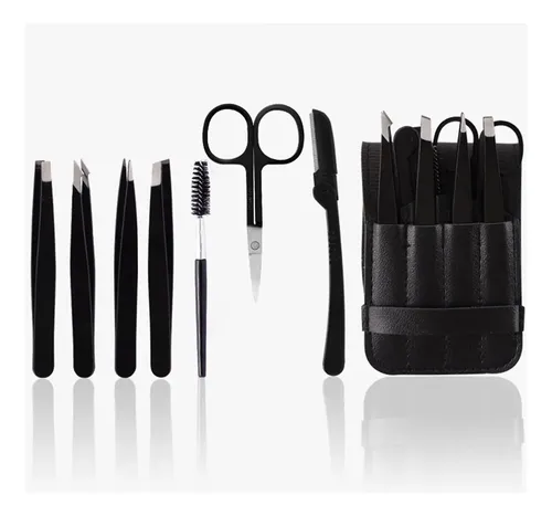 Kit 7pzs Pinzas Para Cejas Profesionales Con Tijera