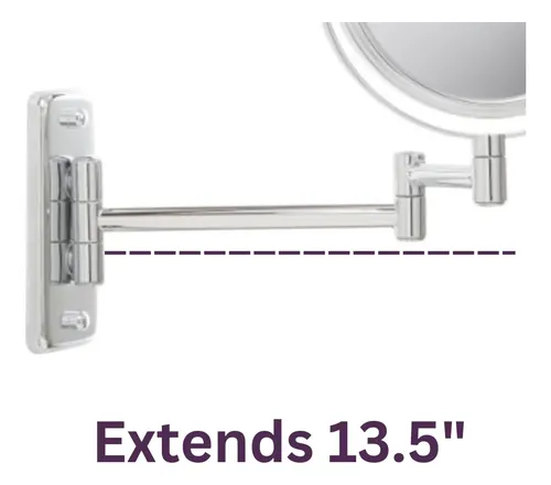 Espejo De Maquillaje Jerdon De Pared Con Aumento 8x Y Acabad