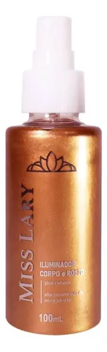 Spray Iluminador Líquido Miss Lary Luxo Poder Rostro Cuerpo