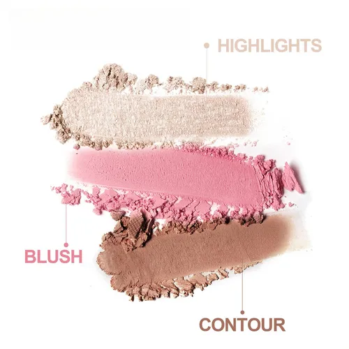 Set Maquillaje 3 En1 Colorete En Polvo Y Contorno Iluminador