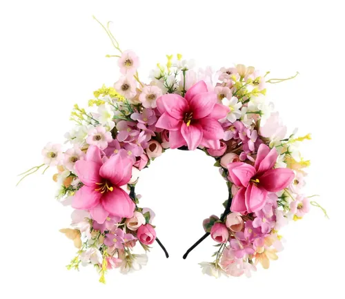 / Diadema De Flores Con Lazo For El Pelo Artificial For .