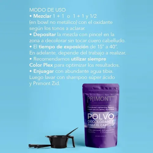 Polvo Decolorante Cabello 7 Tonos Doy Pack Primont 70 G