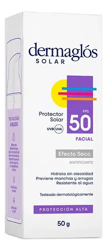 Protector Dermaglos Solar F50 Facial C/color X50gr Tono 1