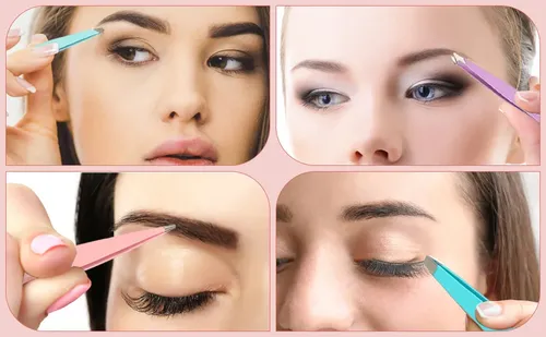 Set De 7 Pinzas Para Cejas De Acero Inoxidable