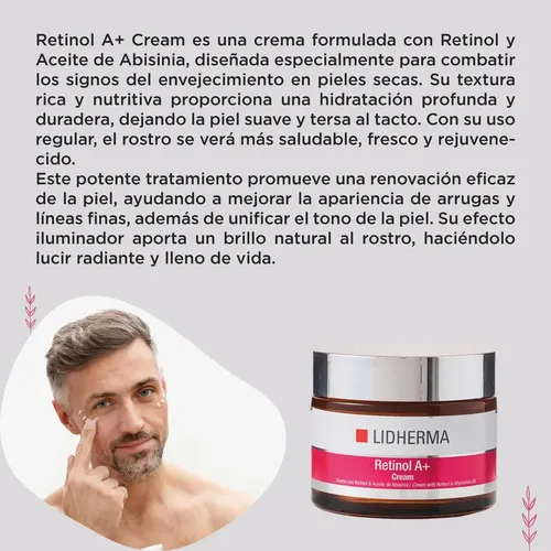 Crema Retinol A+ 50 Ml Lidherma 30+ Renovador Facial