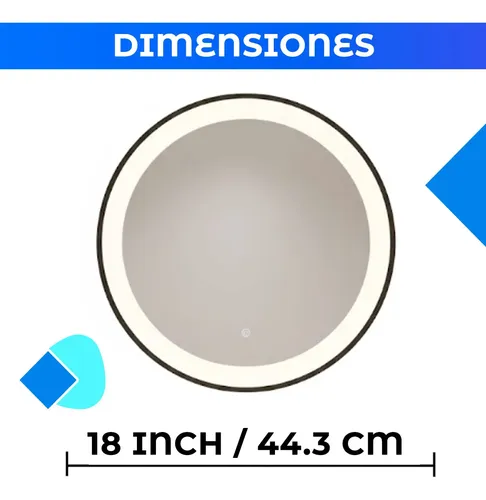 Espejo Pared Luz Led Tactil Luz Fría Cálida Neutra Con Usb