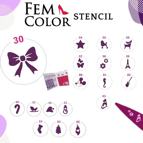50 Stencil Surtidos Para Decoracion De Uñas Lefemme