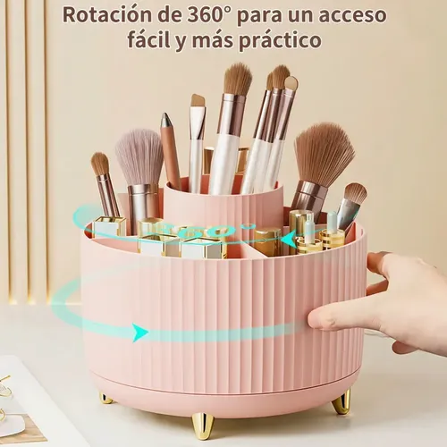 Organizador Giratorio 360° Para Maquillaje De Escritorio