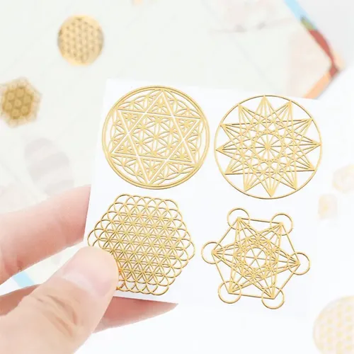 – Juego De 96 Pegatinas Metálicas Con Forma De Flor De La =