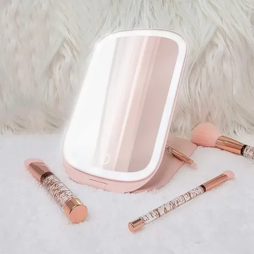 Espejo Maquillaje Portatil Tactil Con Luz Led Plegable Usb A Disponibilidad