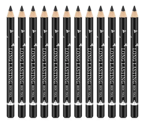 Lápiz De Cejas Y Delineador Negro Go Ho 12 Piezas