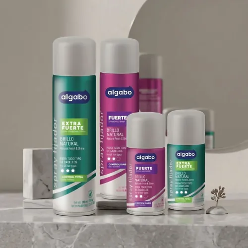 Spray Fijador Algabo Brillo Natural Fuerte 390 Ml