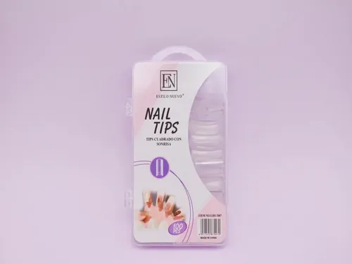 Nail Tips Cuadrados con Sonrisa ESTILO Cristal x100 para Manos