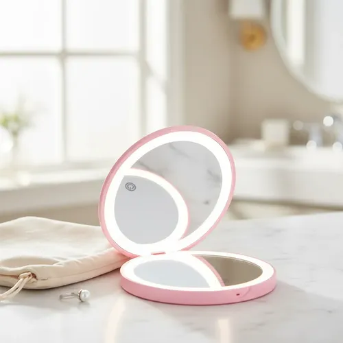 Espejo De Bolsillo Led Para Maquillaje Portátil Para Cartera