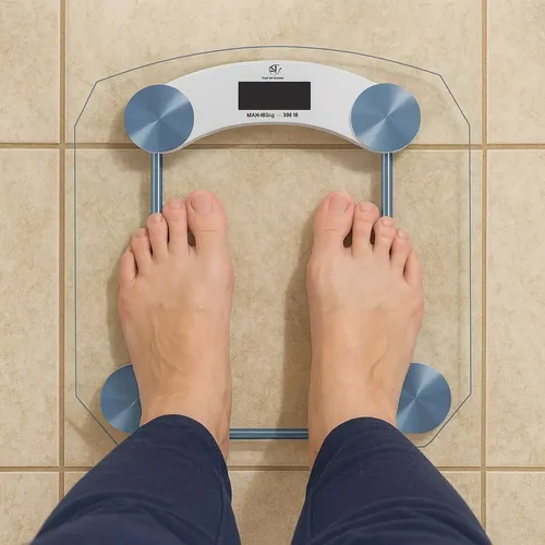 Balanza Digital Vidrio 180kg Star Vision LCD Medidor Masa Muscular