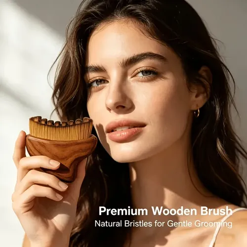 Cepillo De Madera Para Masaje Facial Y Corporal