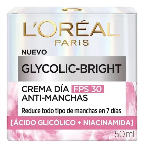 Glycolic Bright L’oréal Paris Día Fps30 Anti-manchas X 50 Ml